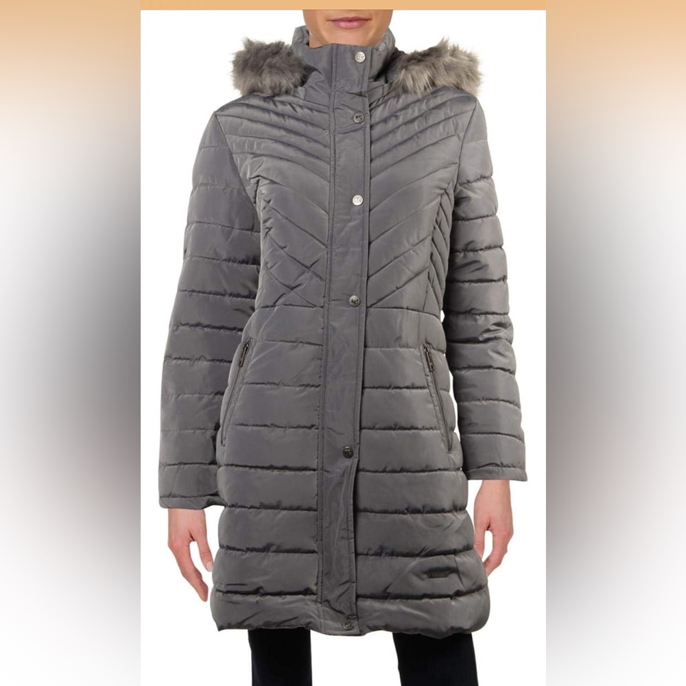 Kenneth Cole Reaction Women's Gray Puffer Jacket